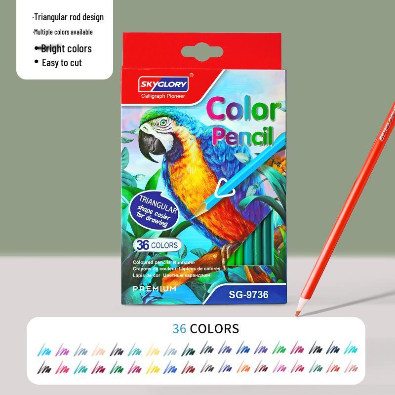 Eco-Friendly Hexagonal Oil-Based Colored Pencils - 48 Color Set for Students