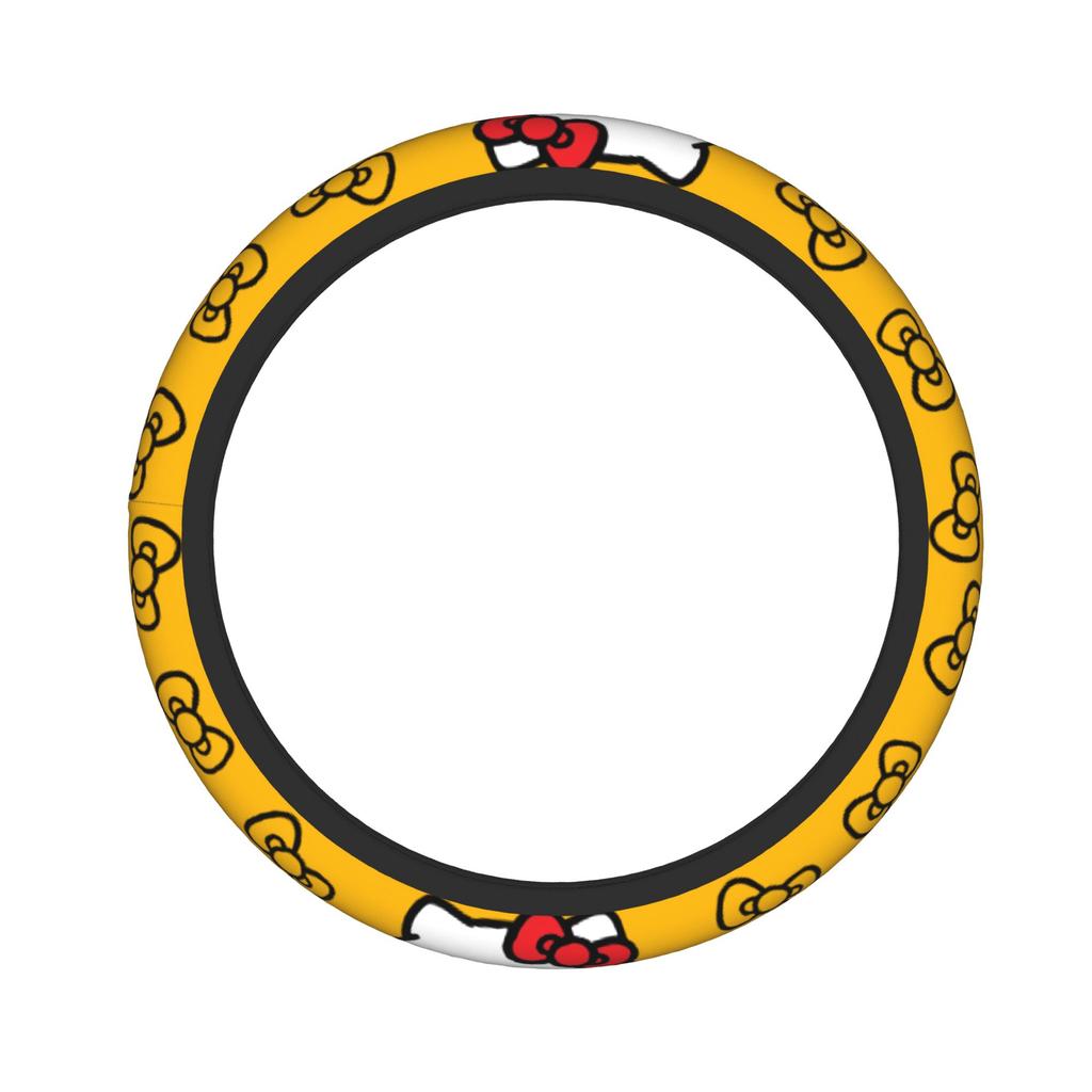 Kittys Cartoon Car Steering Wheel Cover 38cm Steering Wheel Protective Cover Auto Decoration Interior Accessories