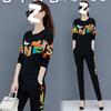 Fashionable Casual Spring and Autumn Korean Style Loose Summer Sweatshirt Two-piece Sportswear Suit for Women