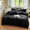 3pcs Embroidered Tulips Duvet Cover Set (1*Duvet Cover + 2*Pillowcase, Without Core) Black Bedding Set, Soft Comfortable