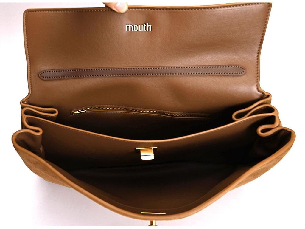 Bolsa de Mão de Camurça de Ombro Único 24B Rodeo para Mulheres - Tote Casual de Axila com Fecho