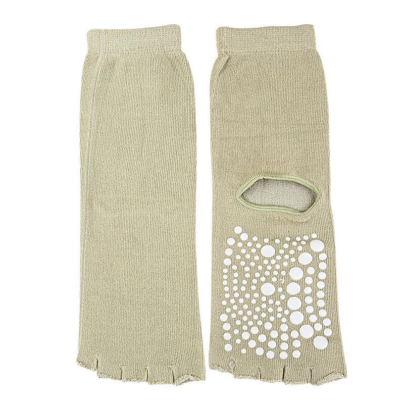 Cross-Border Yoga Split-Toe and Heel-Revealing Five-Finger Socks with PVC Dots