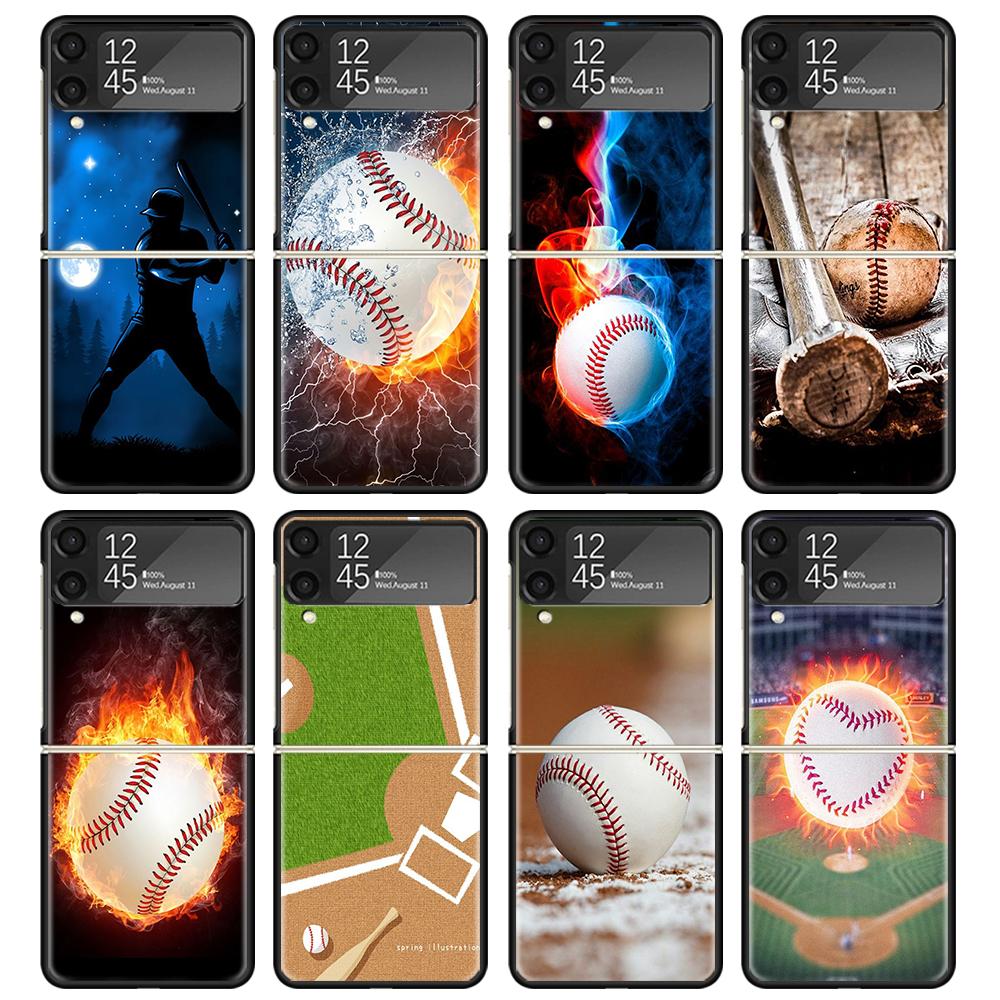 Baseball Sport Case For Samsung Galaxy Z Flip 7 6 5 4 3 Z Flip7 Flip6 Flip5 Flip4 5G Phone Cover Flip3 Folding Coque