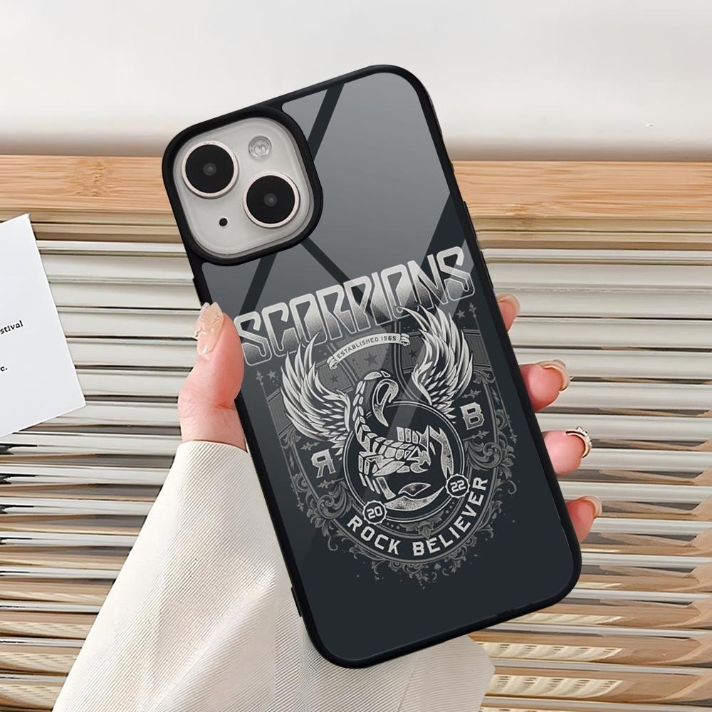 S-Scorpions Band Phone Case For Iphone 15 Pro Max 14 12 11 13 Mini 16 8 7 Plus X Xs XR PC+TPU Back Cover