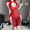 Cheongsam Open Sexy Open Extreme Erotic with Halloween [YUEEI] Dress, Chest, Cosplay, Qipao, See-through, Transparent, Black, Red, Back, Slit, Lace,