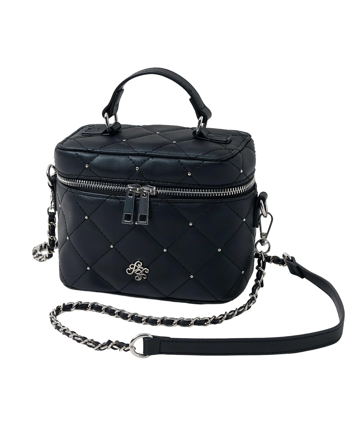 

WEGO Women s Metal Quilted Vanity Shoulder Bag, Size F, Black