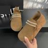 All-inclusive women's new autumn platform single shoes retro one-pedal pearls
