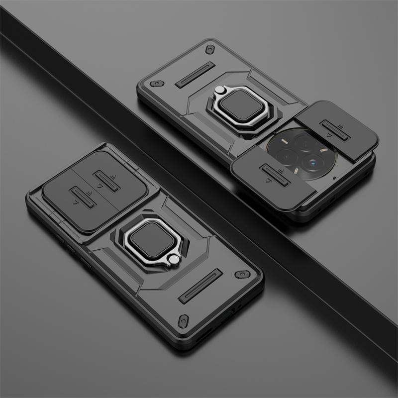 Etui na telefon z uchwytem pierścieniowym dla Realme 14 Pro Etui Pokrowiec dla Realme 14 Pro 5G Globalne Etui Przesuwane Okienko Funda Tylna Pokrywa