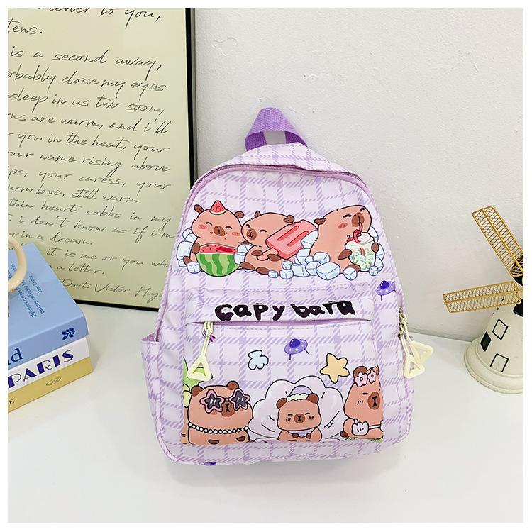 School bag Kapibara new children's cute cartoon backpack trendy versatile printed bag