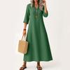 Dress For Women Long Boho Beach Dress Elegant Maxi Dress V-Neck 3/4 Sleeve Dress
