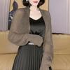 1PC Fashion Hollow Out Thin Tops Solid Color Long Sleeve Knitted Cardigan Vintage Knitwears