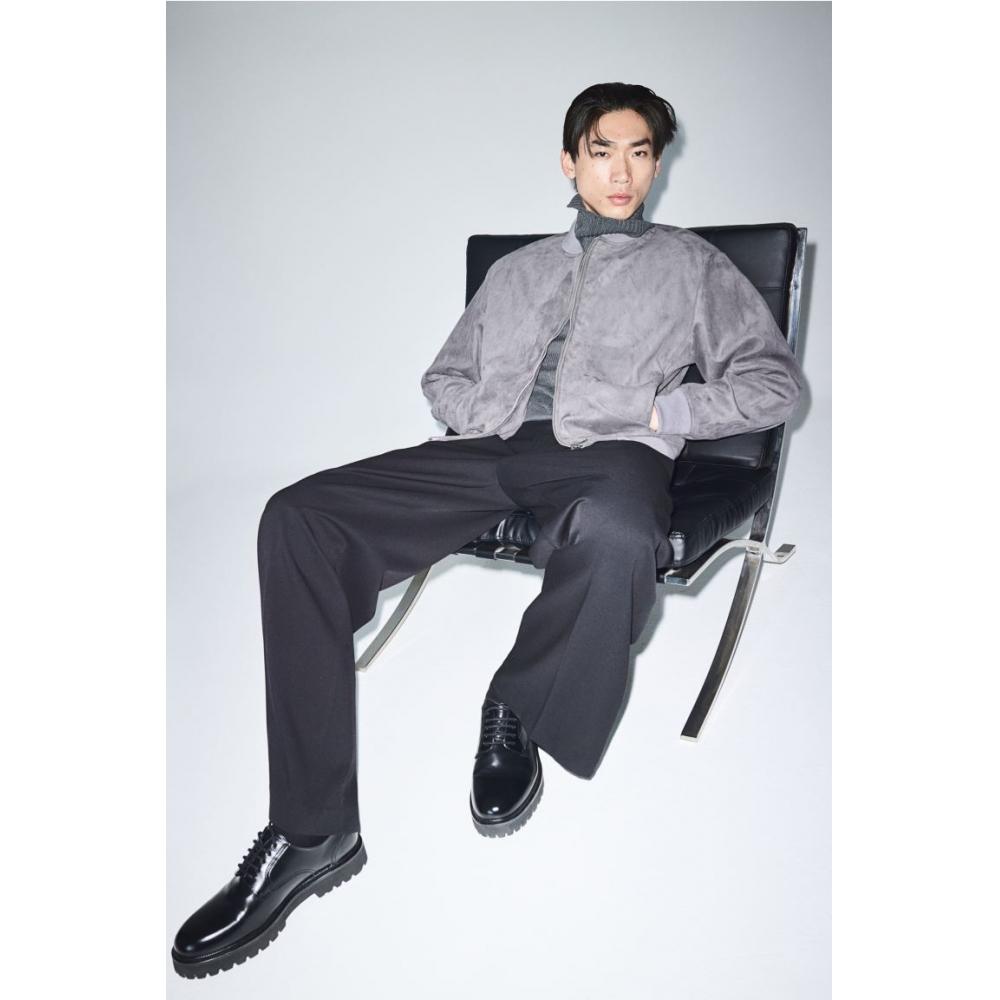 

Куртка-бомбер HM Regular Fit серая XS