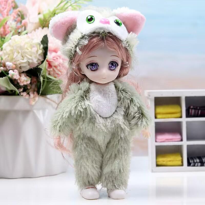 17cm Multi-jointed Doll with Replaceable Clothes - Princess Hengchao Hand-painted Playhouse Figure