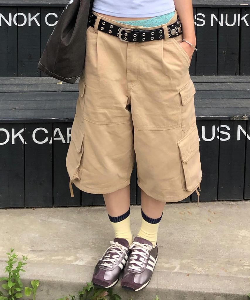URBANDTYPE Bronx Bio-Washed 3/4 Cargo Pants_Beige