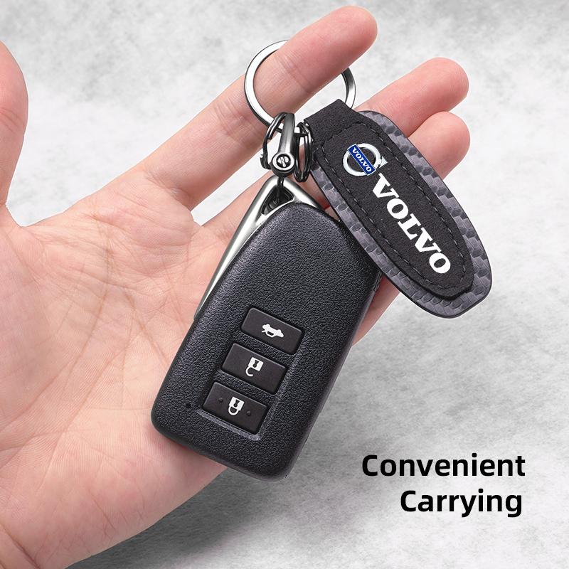 Carbon Fiber Car Keychain Man Women Keyring Gifts Key Organizer For Volvo XC60 XC40 V60 V40 XC90 XC70 V50 S60 V70 S90 AWD T6 V90