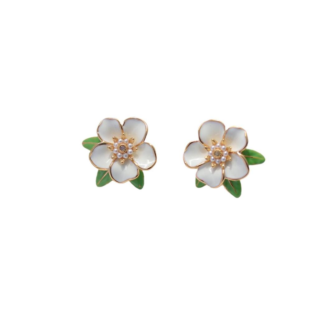 Dopamine Pink Flower Studs: Elegant French Design, High-End, Unique Atmosphere Earrings