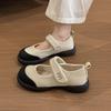 Mary Jane Schuhe Damen 2025 neue Sommer Sandalen Plateausohle kleine Lederschuhe Klettverschluss keine müden Füße Damenschuhe weichsohlige Einzel Schuhe
