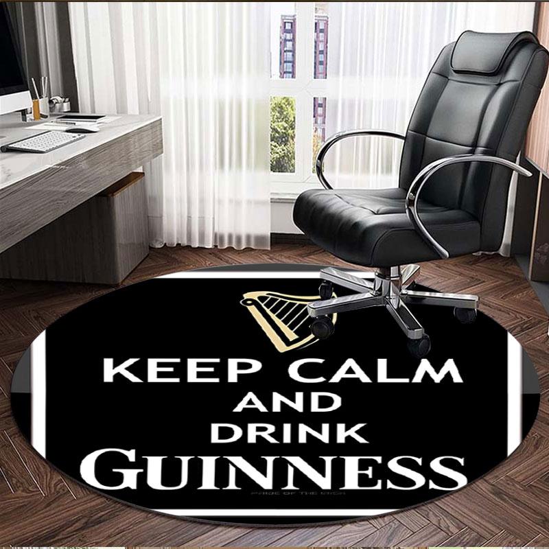 Guinness Draught Print Round Rug, Washable Floor Carpet, For Entryway Dorm Laundry Room Office Study, Home Decor Birthday Christmas Gift