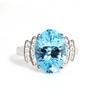 Bague Topaze Bleu Ciel Naturel 8,50ct ovale 10*14mm pierre précieuse argent sterling 925 design classique bijou fin pour l'anniversaire des femmes