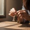 Artistic Owl Shape Metal Windchimes Bells Antique Keychain Pendant Elegant Bag Good Luck Ornament Craft Decors Gift