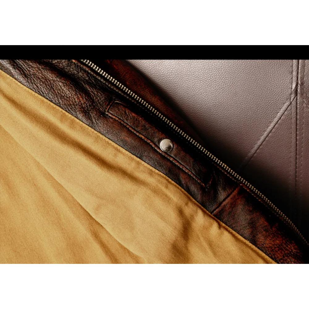 Tamanho chinês Homens Jaqueta de couro genuíno Vintage Marrom 100% Couro de vaca Casaco Homem Slim Moda Motociclista Roupas Tamanho asiático S-6XL M697