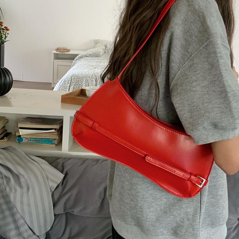 French Niche Bag New Fashionable Shoulder Bag Retro Bag Texture Underarm Bag Red Wedding Bag