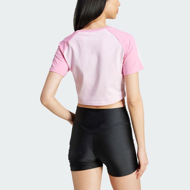 Adidas Hello Kitty Kuromi Graphic Spliced Sports Tee V1 Women Tops Clear-Pink JH0570