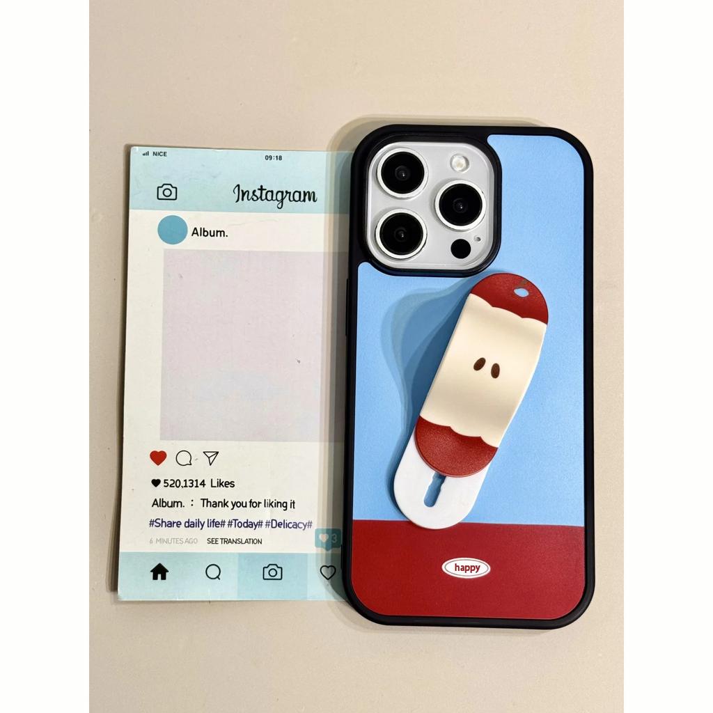 Creative Apple Core Band-Aid Holder, suitable for iPhone17Pro mobile phone case 15/16 simple 13 large holes 14 sets