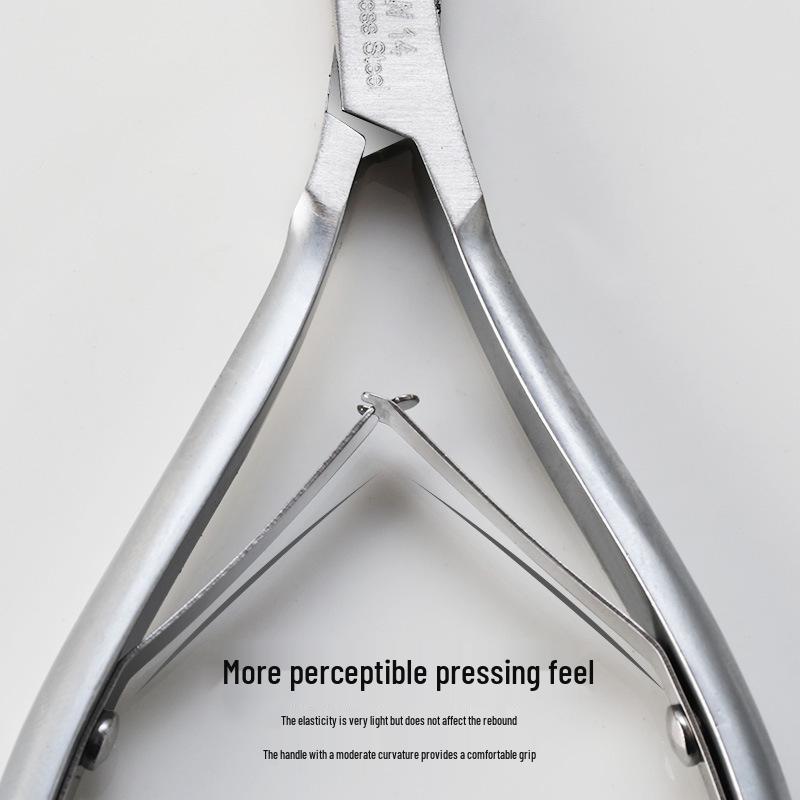 EasyCut D-03 Silver Stainless Steel Cuticle Nippers - Manicure Pliers for Nail and Hangnail Care