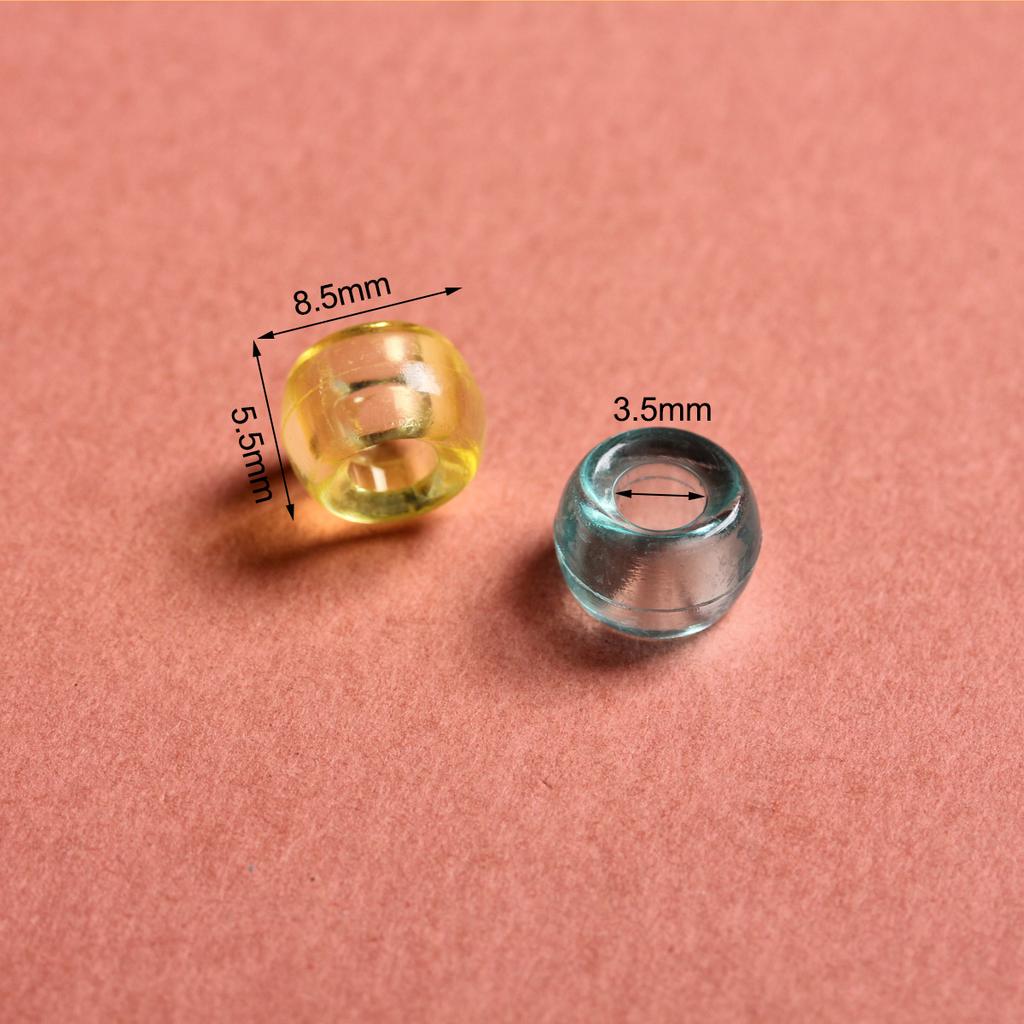 100Pcs 5.5mmx8.5mm Bracelets Acrylic Spacer Beads Pony Beads Jewelry Making For Diy Craft Hair Supplies