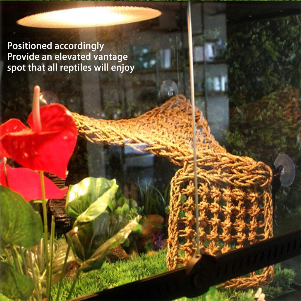 Lizard Hammock Animal Crawling Mat Triangle Grass Reptile Animals Hammock for Bearded Dragon Dogs