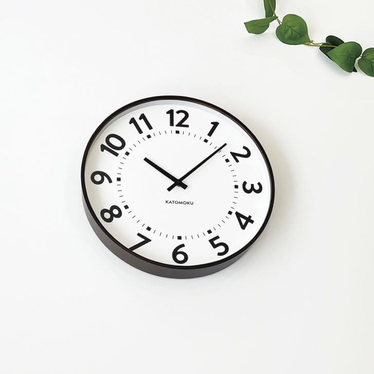 KATOMOKU Plywood Clock, Size 17, Brown, km-106BR, Wall Clock with Sweep Movement, 36cm Diameter (quartz Clock)