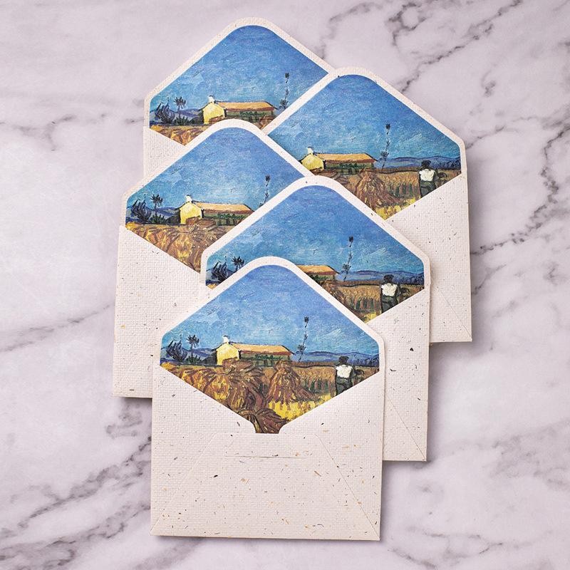 10ks/lot 10X7,5CM Vintage obálky Klasická olejomalba Vincenta van Gogha a rostlinné umělecké obálky na dopisy, svatební pozvánky