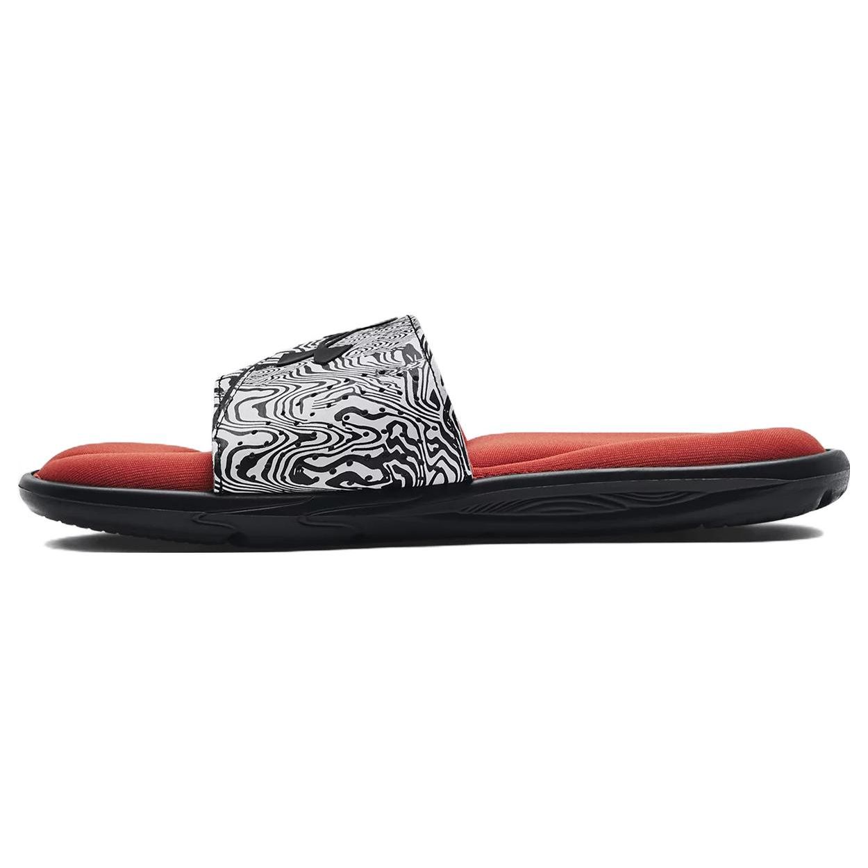 Under Armour Ignite 6 Graphic Strap Slide Black Heritage Red Men 3024450-006 40