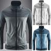 Men's Sunscreen Jackets Ultra Thin Breathable Summer Ice Silk Coat Quick Dry Windbreaker Coat Stand Collar Stretch Sports Jacket