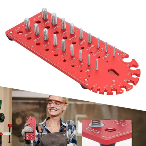 Nut and Bolt Thread Checker, Aluminum Alloy Thread Checker, Bolt and Nut Identification Gauge, Wall-Mountable Bolt Size and Thread Gauge