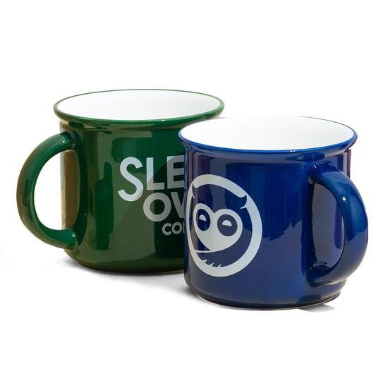 Sleepy Owl Ceramic Mugs Set of 2 | 350ml Capacity | Microwave Safe | Handcrafted | Large, Stylish Coffee Cup