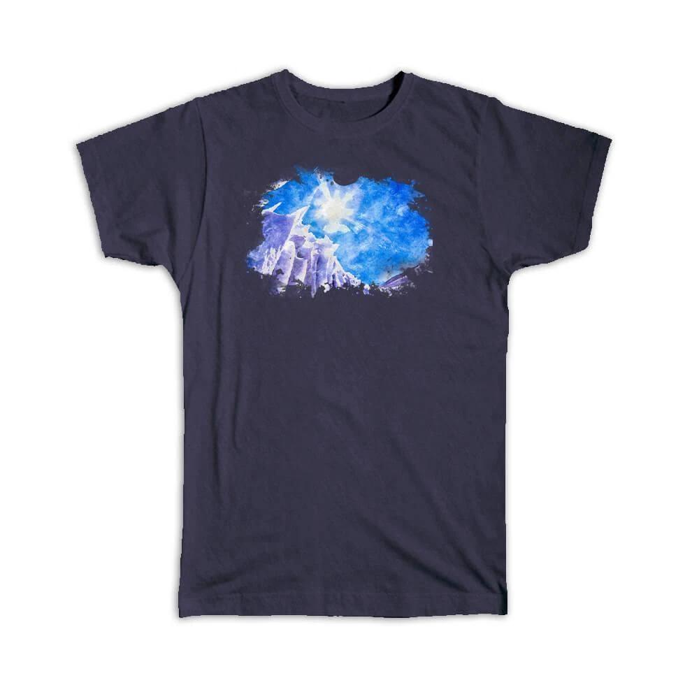 Gift T-Shirt : Watercolor Winter Ice Frame XL