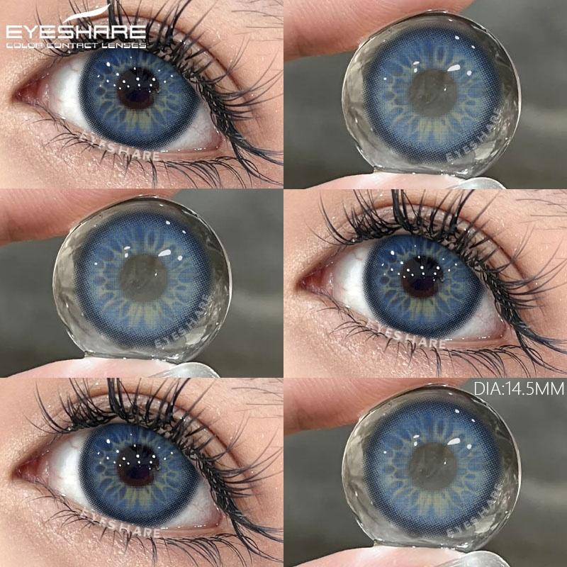 1 Pair Colored Contact Lenses for Eyes Black Big Lens Gray Pupils Lenses Brown Lenses Fashion Eye Contacts Yearly