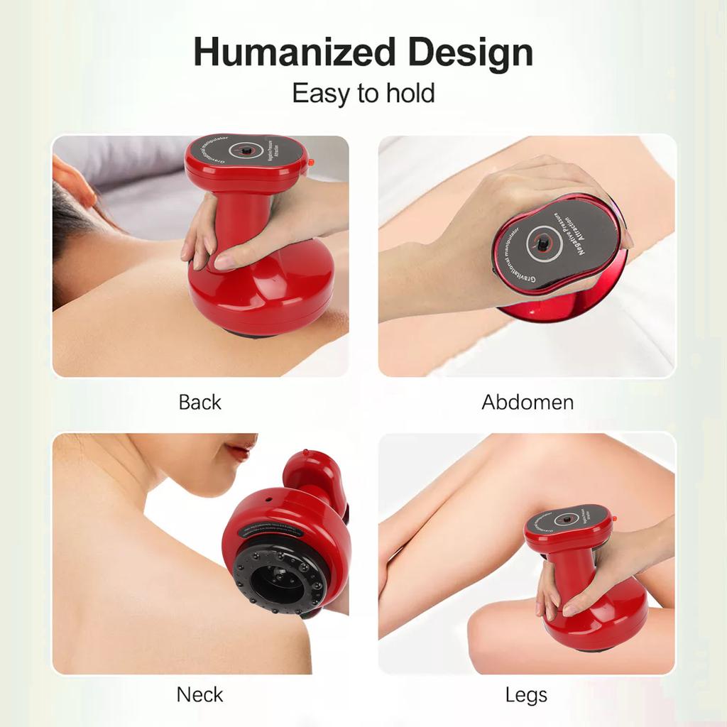 Cupping Massager Gua Sha Massager 2 Levels Force Plug in Use Thermostatic Hot Compress Red Gua Sha Therapy Machine for Household