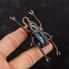 Tibetan Turquoise Pendant Copper Wire Wrapped Pendants Genuine Gemstone Pendant Copper Wire Jewelry Handmade Pendant Beetle Pendant For Gift