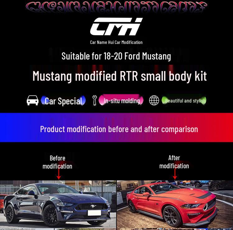 Ford Mustang RTR Style Body Kit: Front Lip, Side Skirts, Rear Lip, Spoiler, and Wing