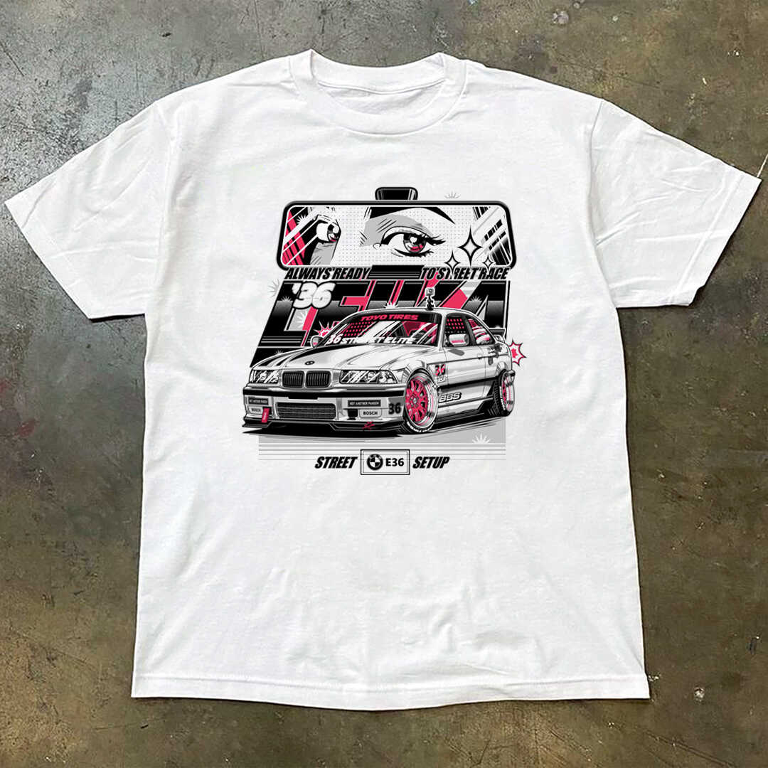 

2025 Racing E36 Cool Eye-catching Street Cotton Printed Short Sleeve Men and Women of The Same High-quality Luxury Edition 3XL