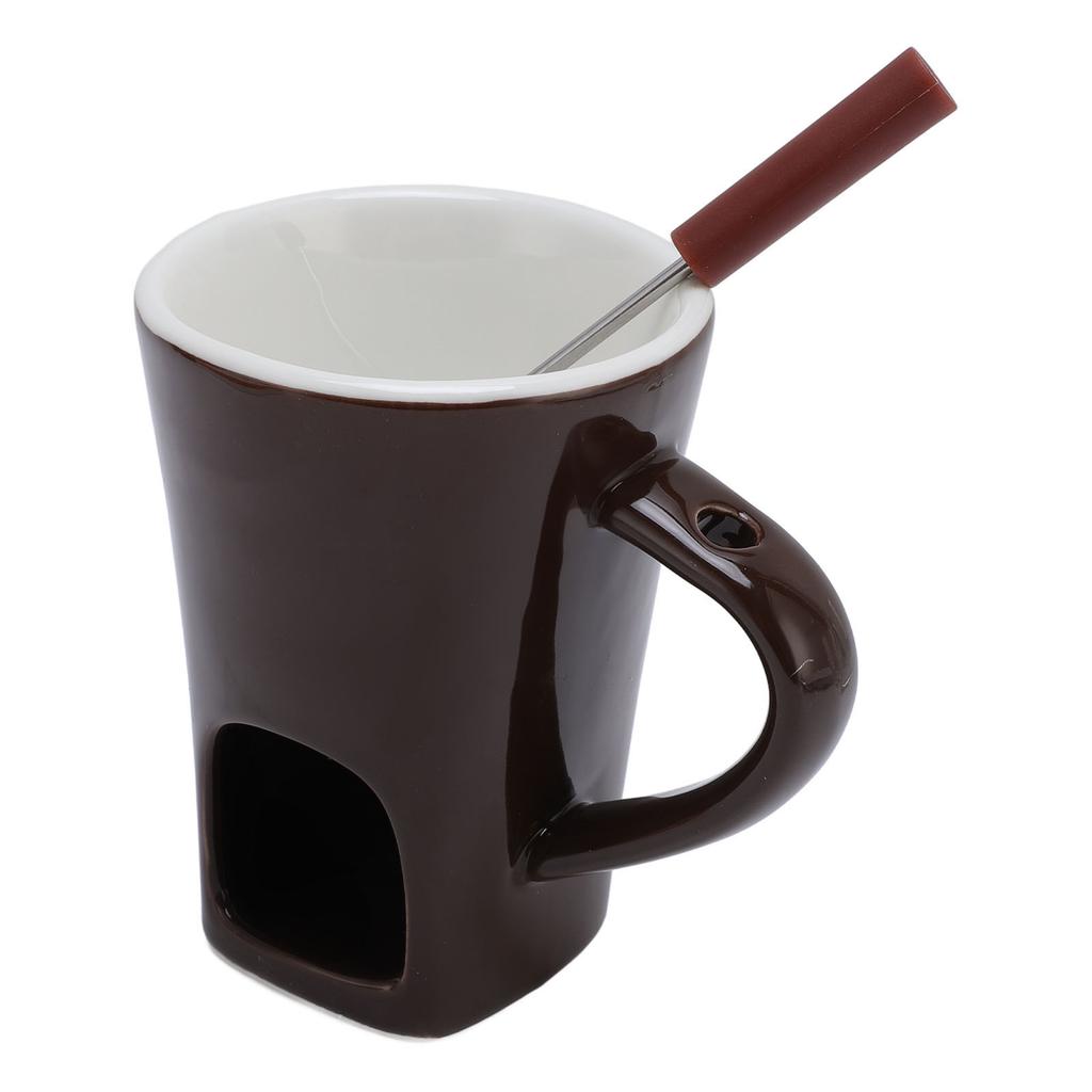 Schokoladenschmelzbecher-Set Großvolumiges Keramik-Fonduebecher-Set mit Gabel für Date Night Geburtstag Wir