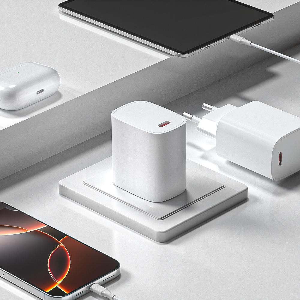 30W PD Fast Charging Wall Adapter Single Port USB C Mini Charger Lightweight Power Plug for Daily Use Mobile Phones