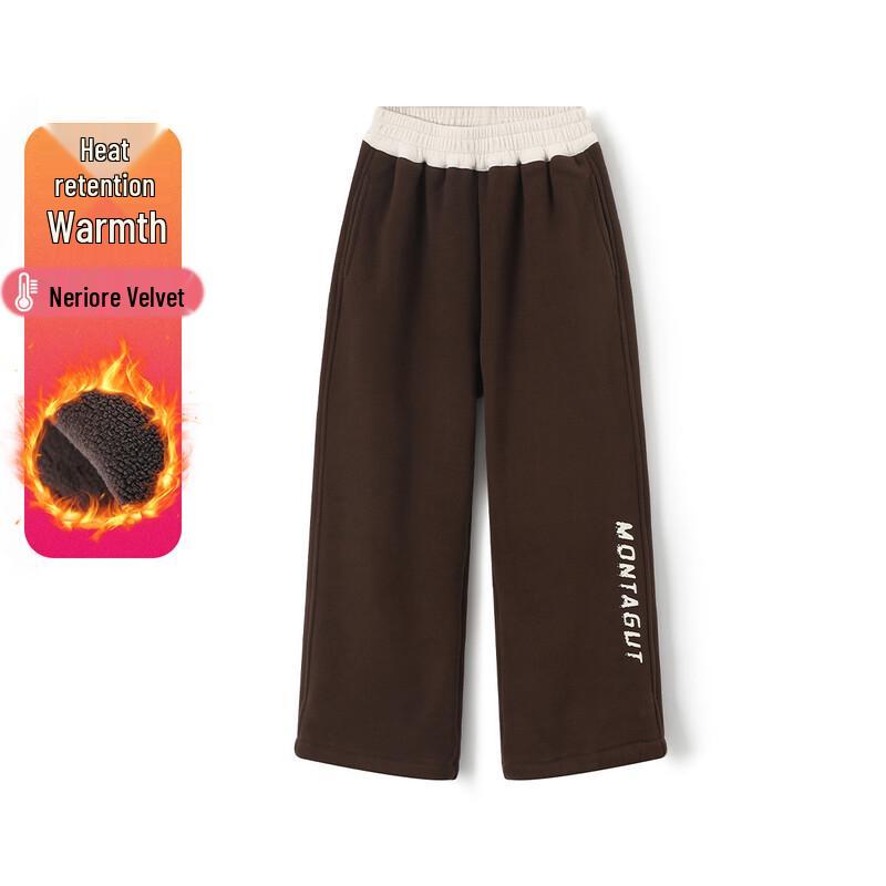 Girls  Winter Fleece-Lined Straight-Leg Casual Pants 120