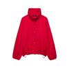 Womens Stand Collar Jacket Solid Color Tech Fabric Snap Button Coat Loose Fit Long Sleeve Casual Style Fashion