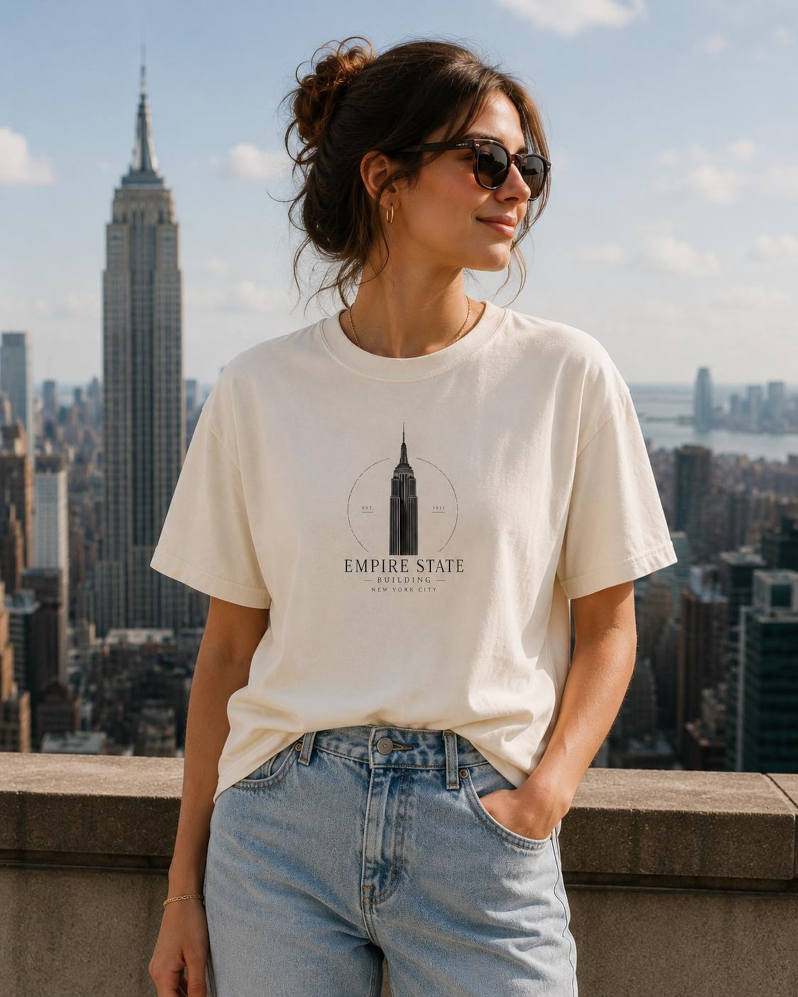 Empire State Building T-Shirt | Minimalist NYC Graphic Tee | Comfort Colors 1717 Unisex Shirt 2XL