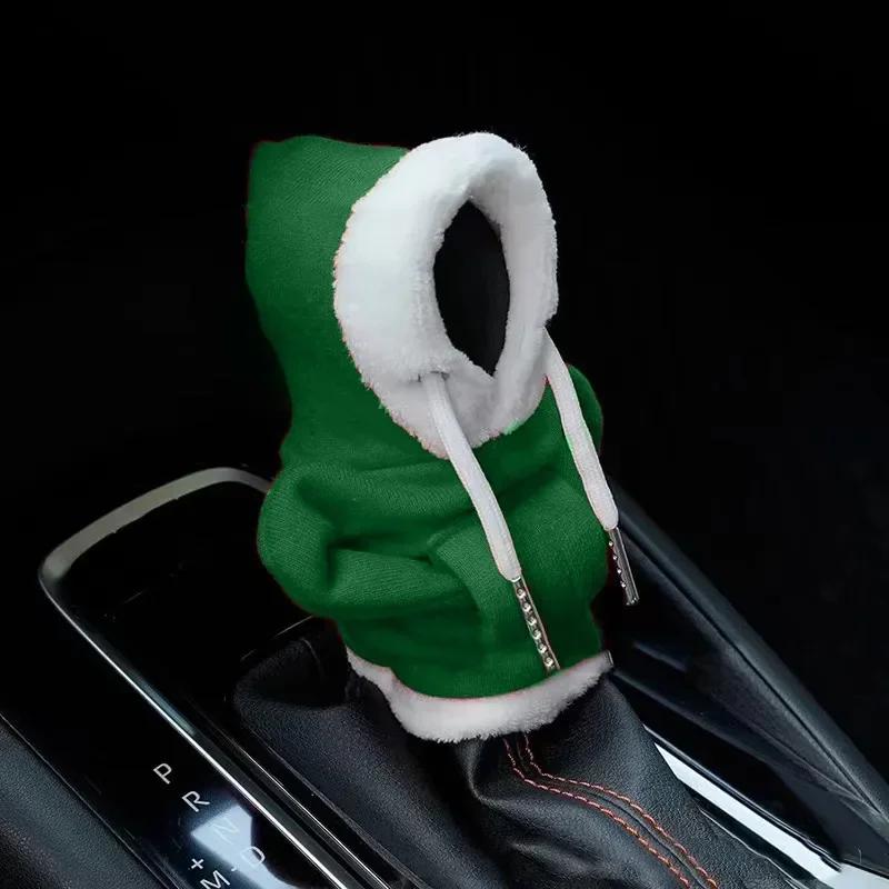 Fashion Hoodie Car Cute Cartoon Gear Shift Knob Cover Gearshift Handle Gear Lever Decorative Hoodie Cover Auto Interior Accessor