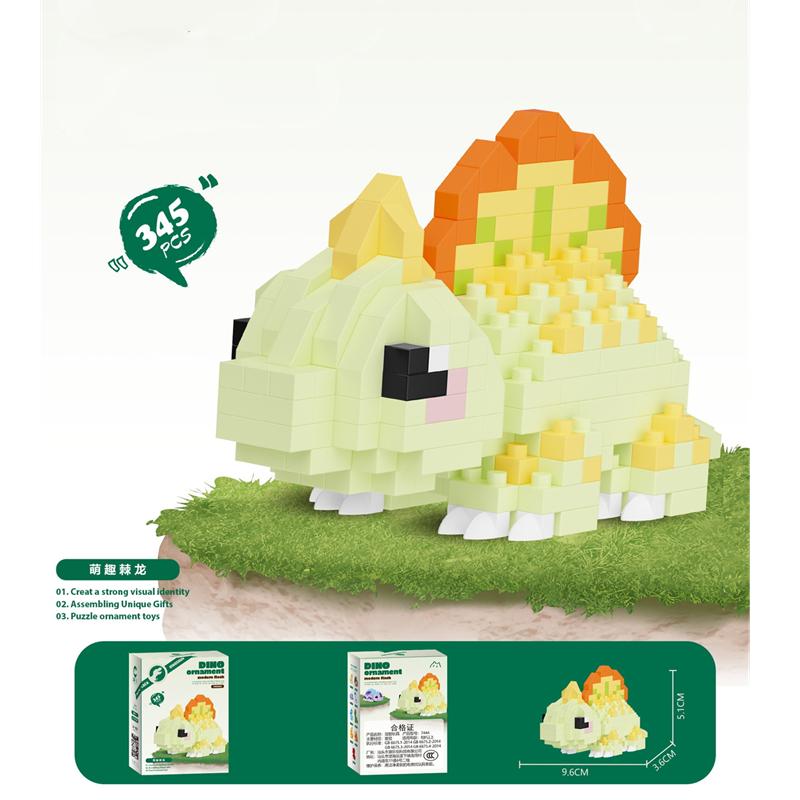 Cute Dinosaur Series Micro-particle Building Blocks Jurassic Tyrannosaurus Rex Heilong Cartoon DIY Model Toys